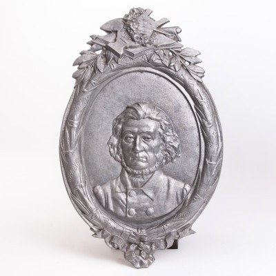 Adam Mickiewicz. Plakieta pamiątkowa w kształcie medalionu. Odlew aluminiowy. Początek XX w.
